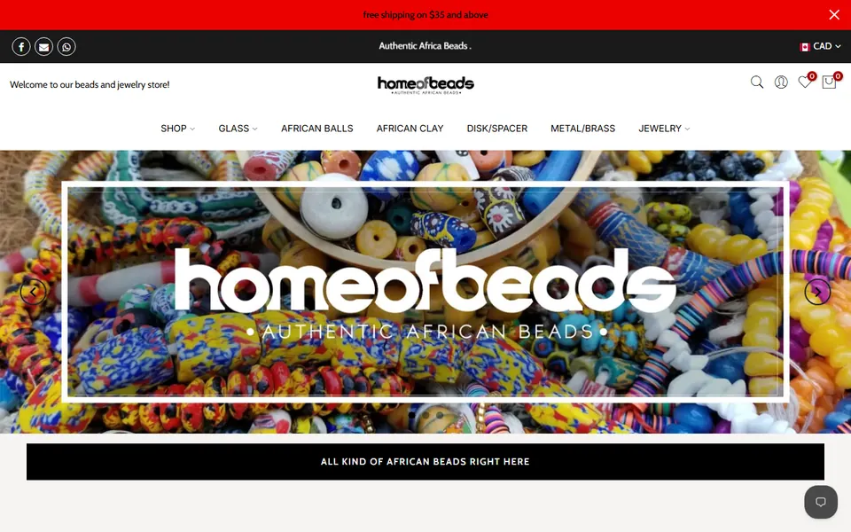 The Home of Beads homepage