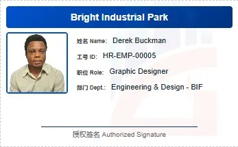 A generated ID card, front
